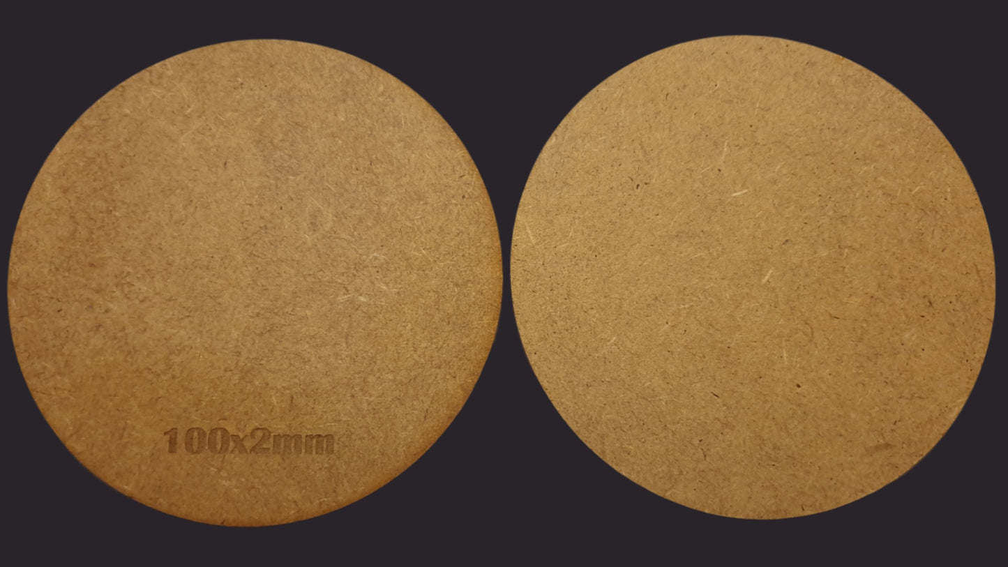 100mm Round MDF Base x3