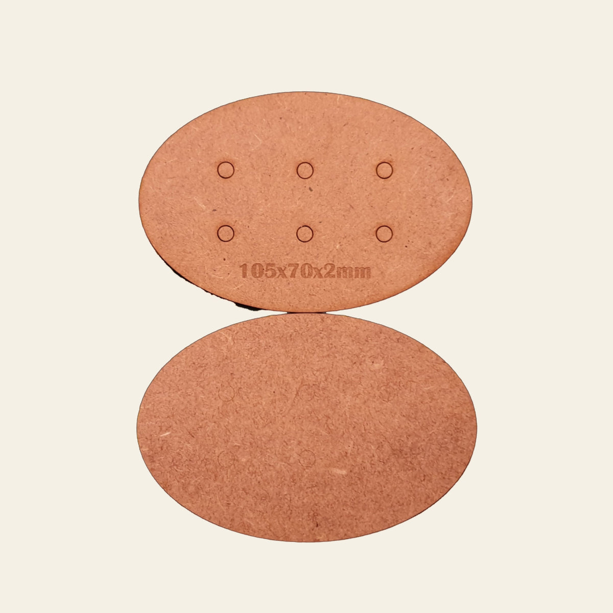 105x70mm Oval MDF Base x5