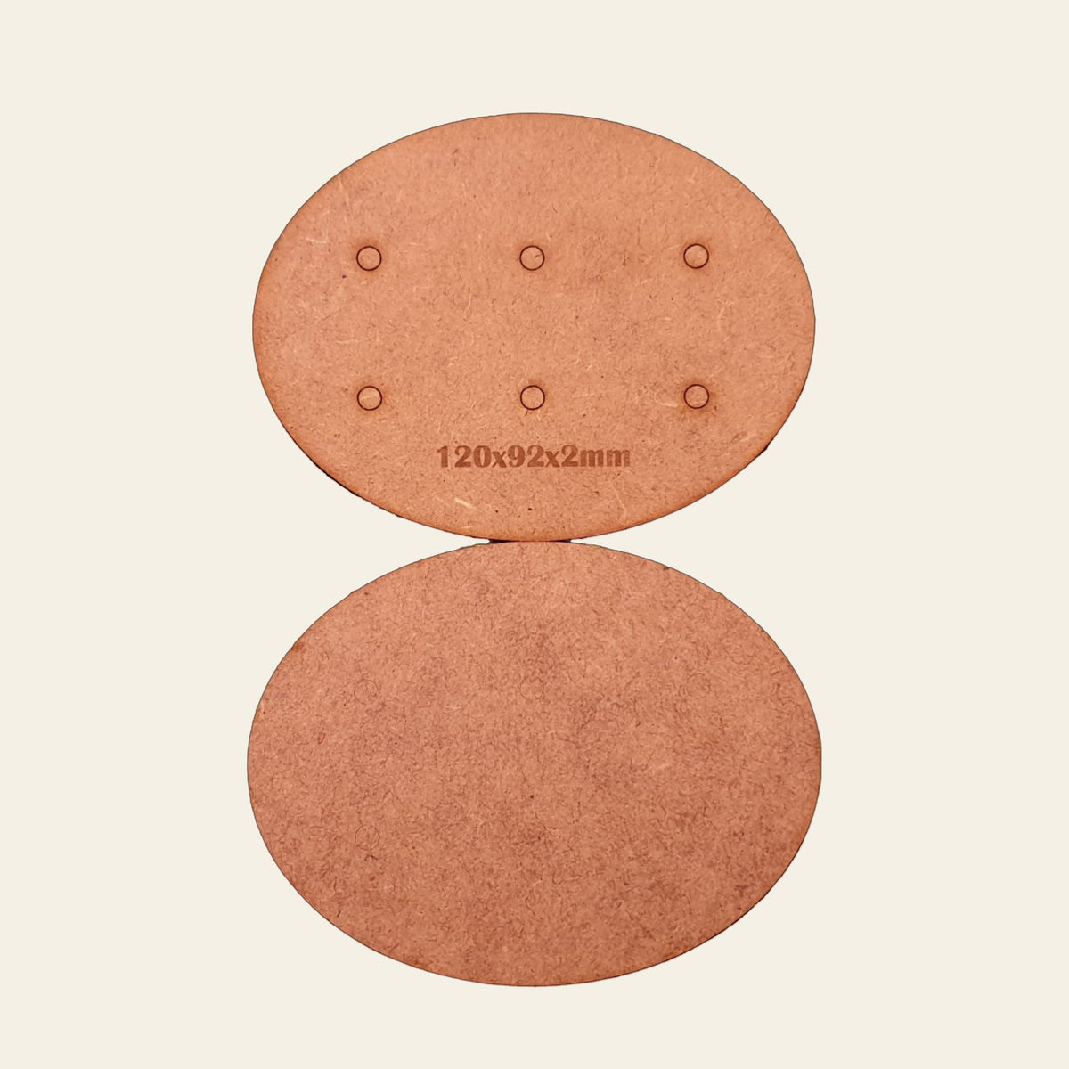 120x92mm Oval MDF Base x5