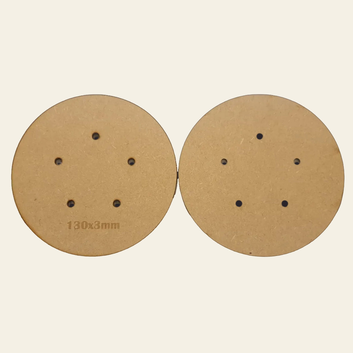 130mm Round MDF Base x5
