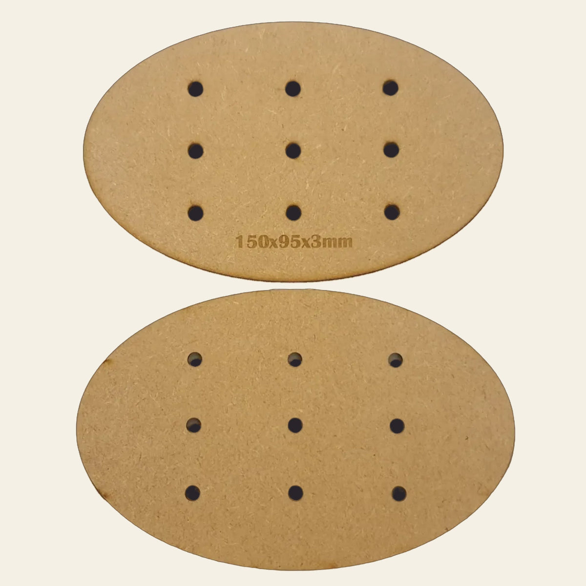 150x95mm Oval MDF Base x5