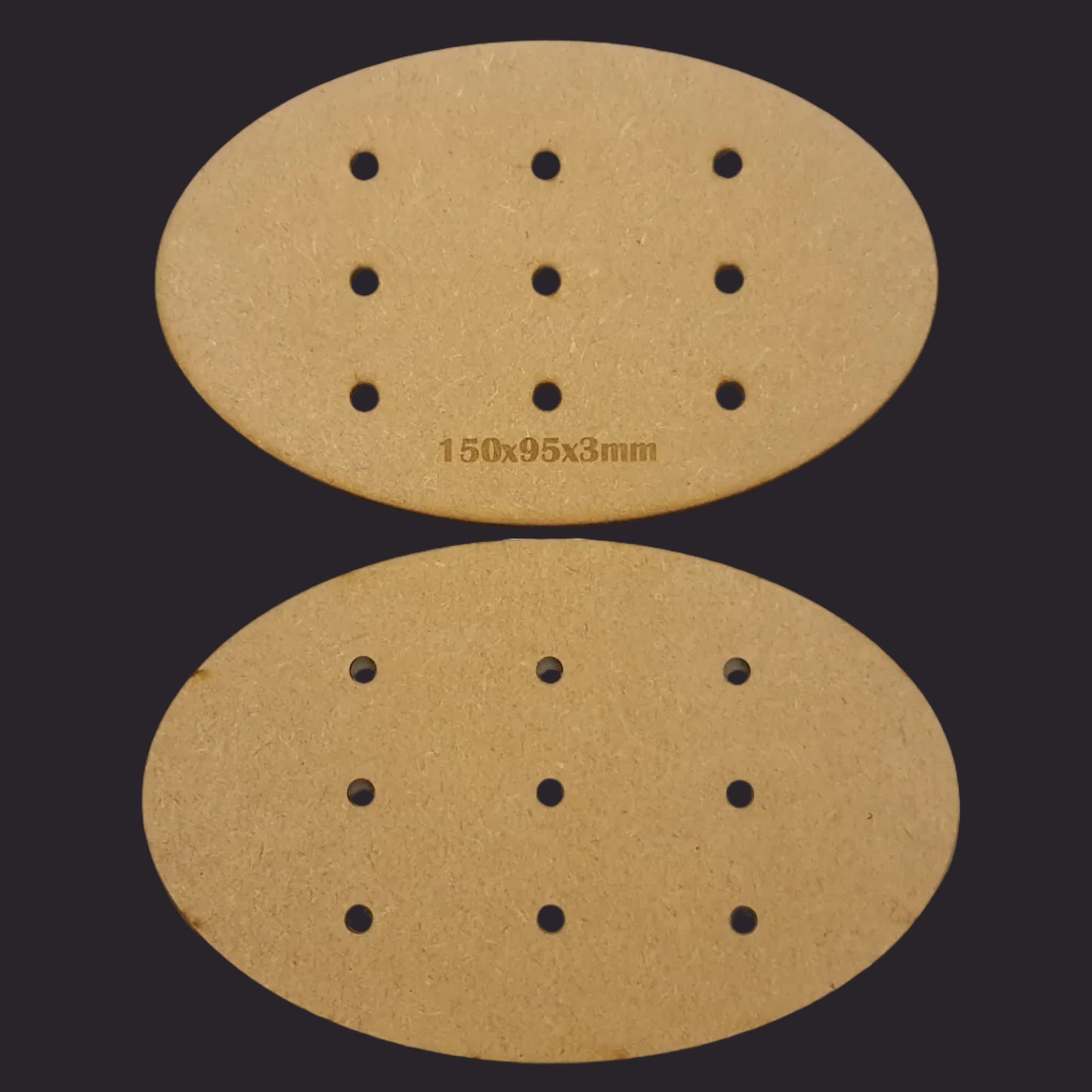 150x95mm Oval MDF Base x5