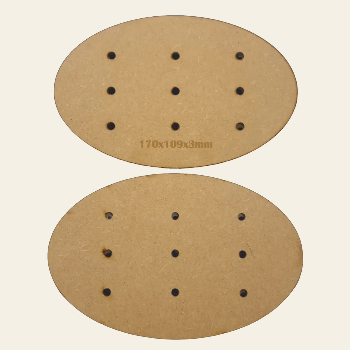 170x109mm Oval MDF Base x5