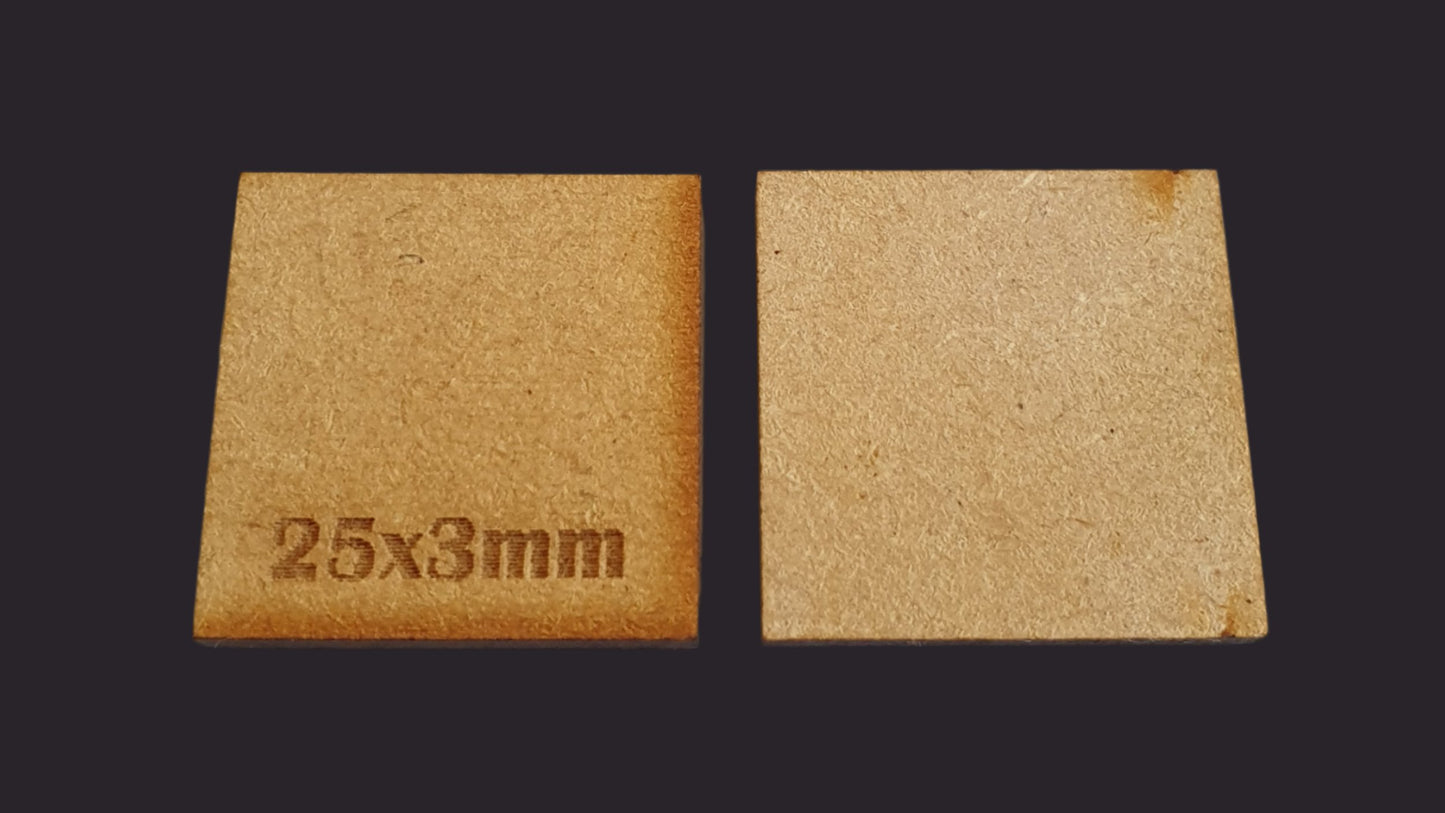 25mm Square MDF Base x20