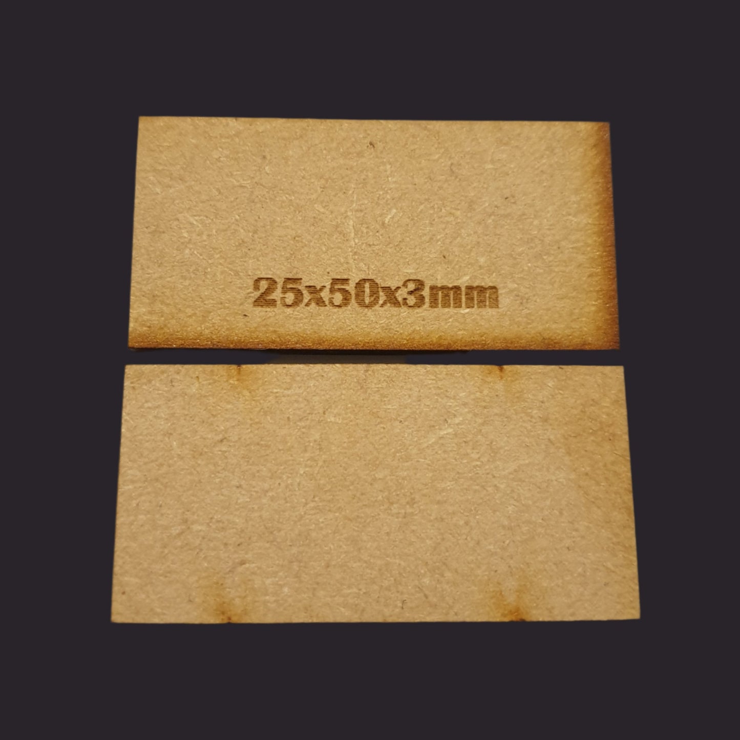 25x50mm Rectangle MDF Base x10