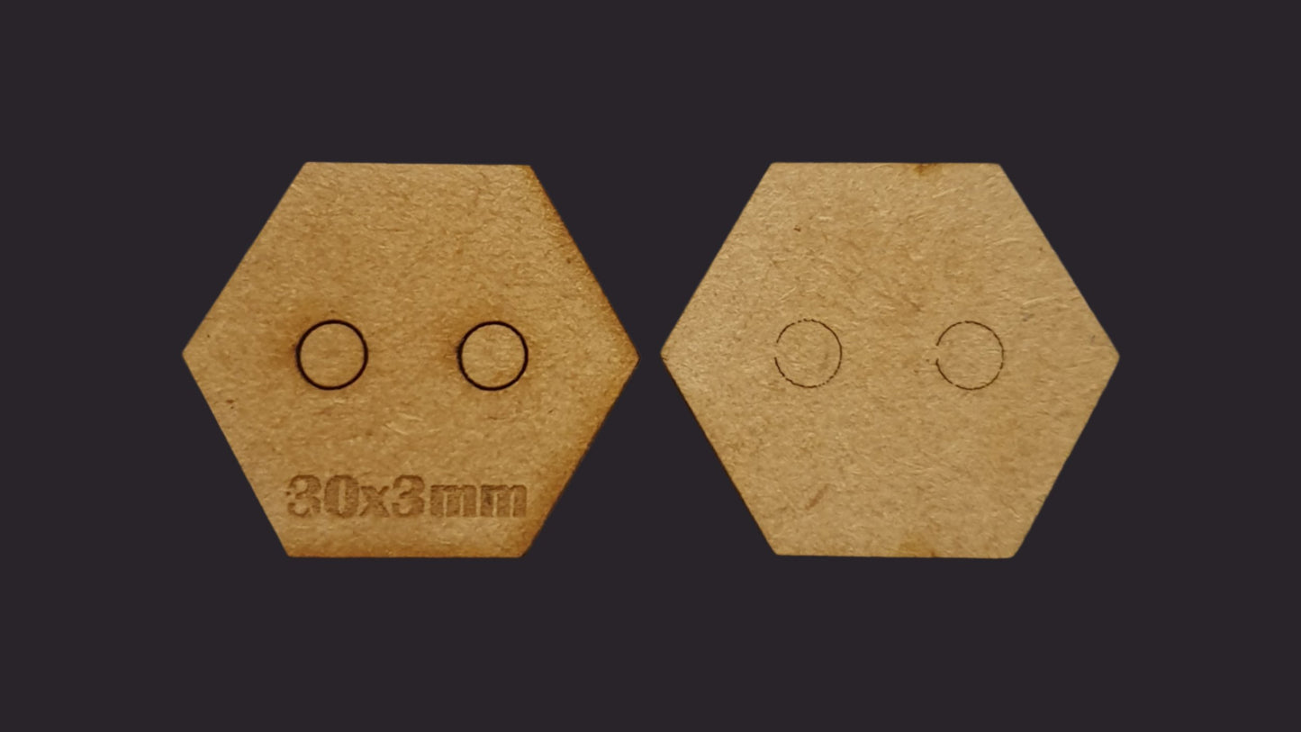 30mm Hex MDF Base x20