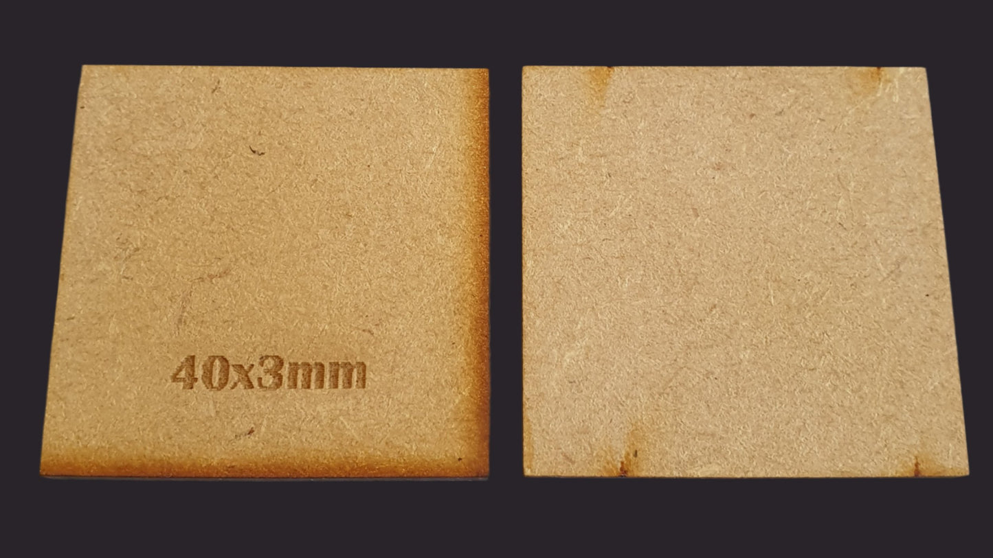 40mm Square MDF Base x10