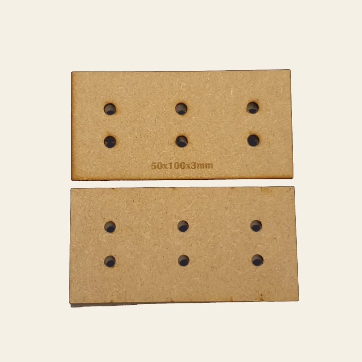 50x100mm Rectangle MDF Base x5
