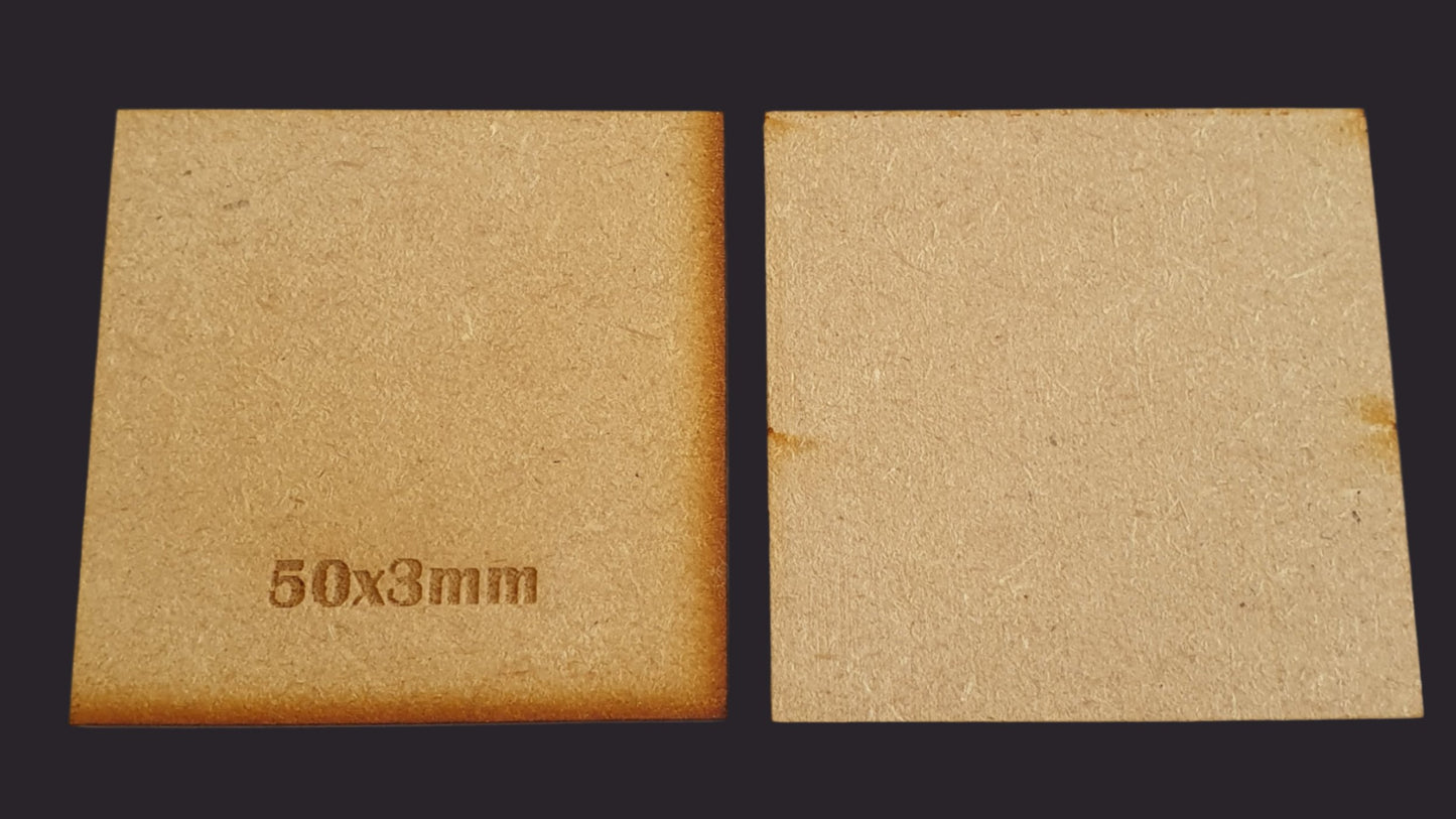 50mm Square MDF Base x10