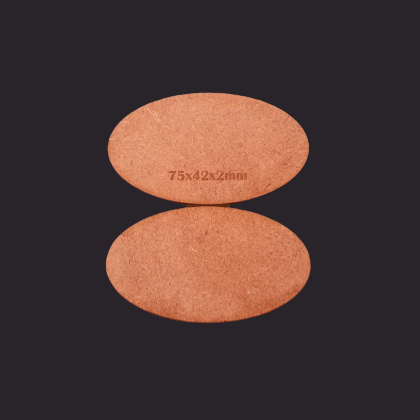 75x42mm Oval MDF Base x5