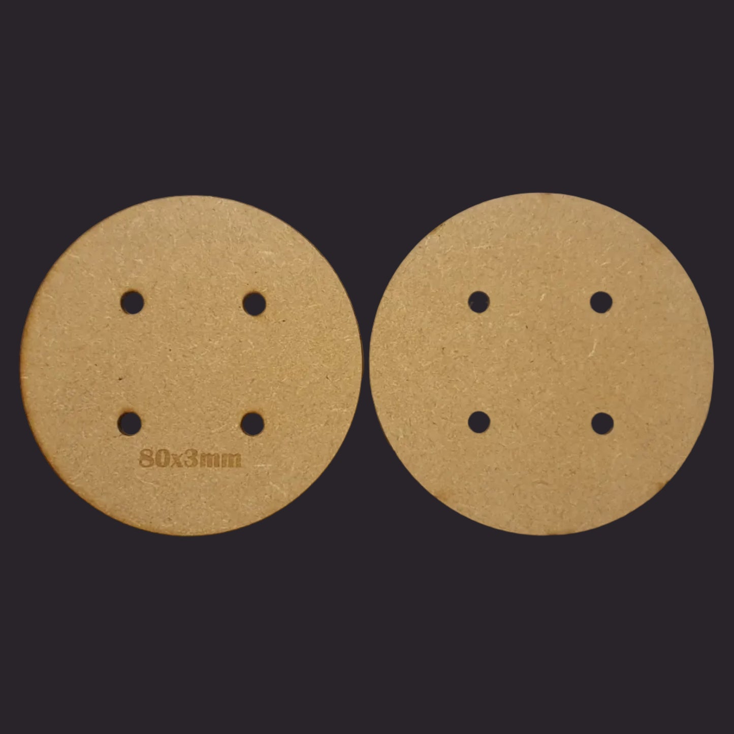80mm Round MDF Base x5