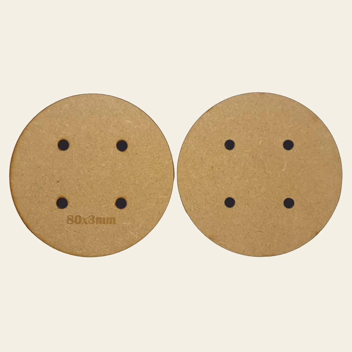 80mm Round MDF Base x5