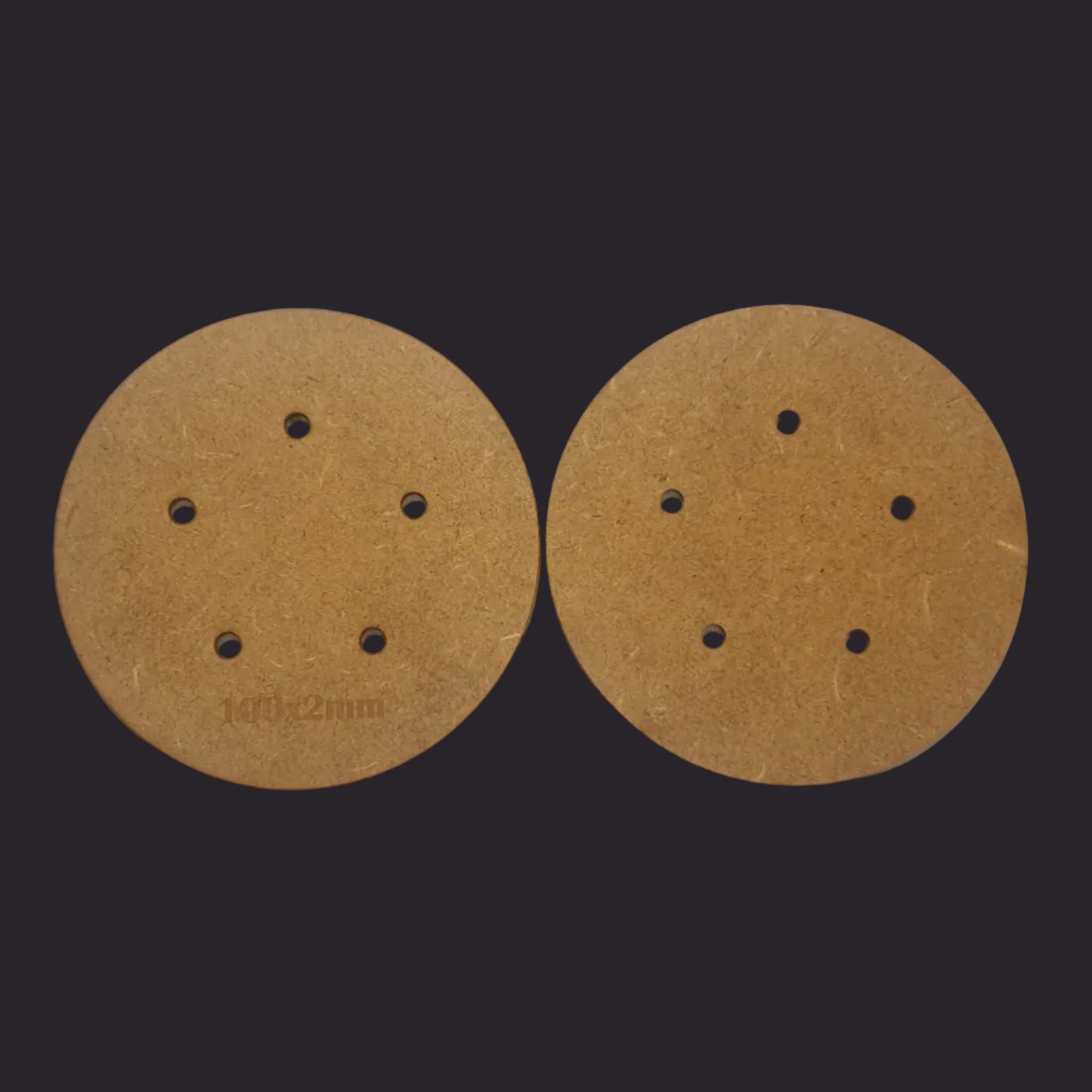 100mm Round MDF Base x5