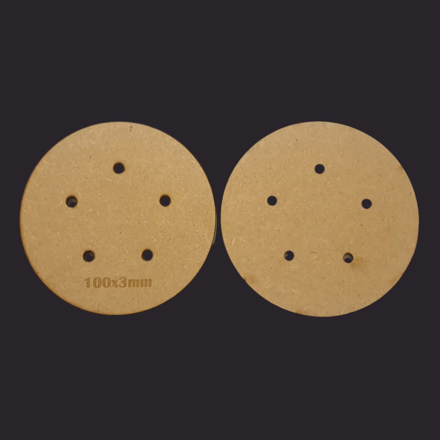 100mm Round MDF Base x5