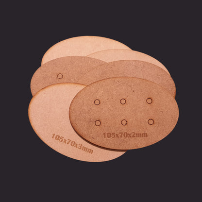 105x70mm Oval MDF Base x3