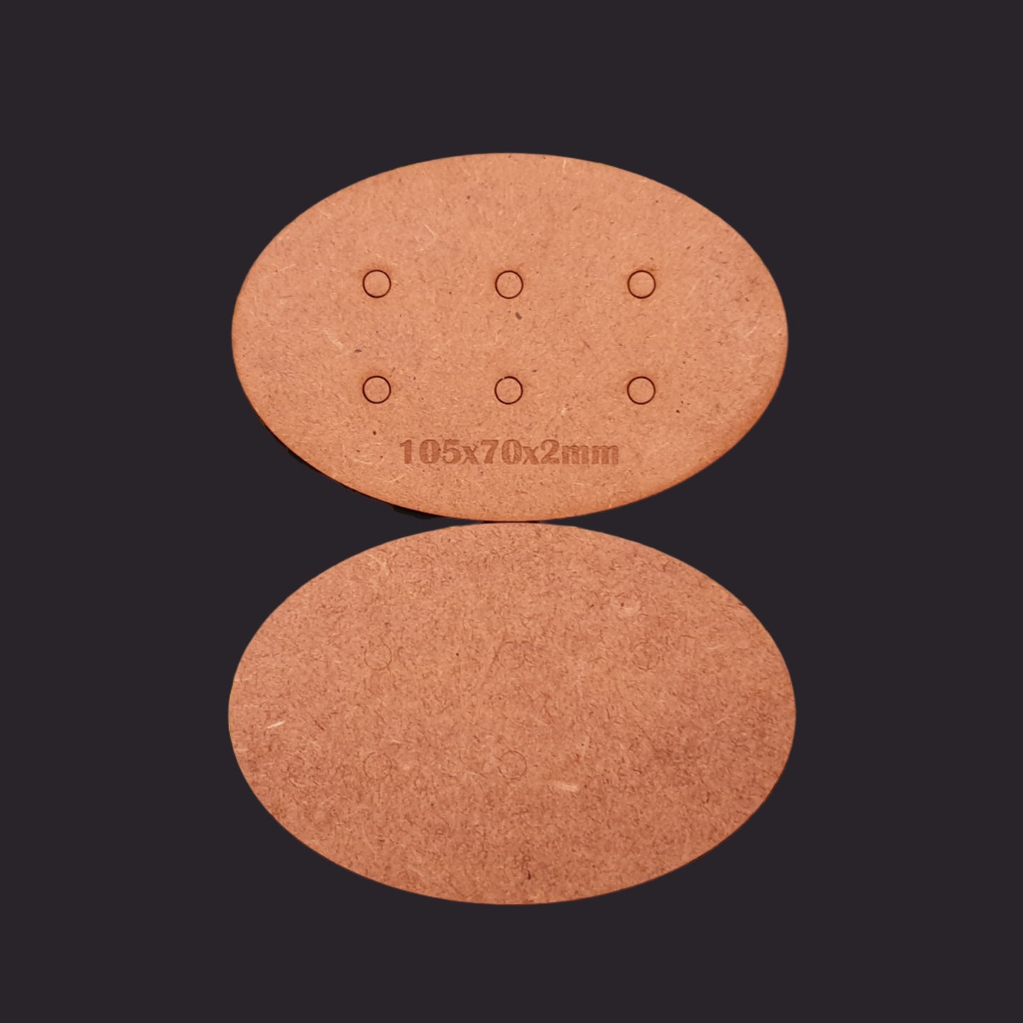 105x70mm Oval MDF Base x3