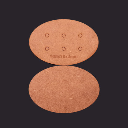 105x70mm Oval MDF Base x3