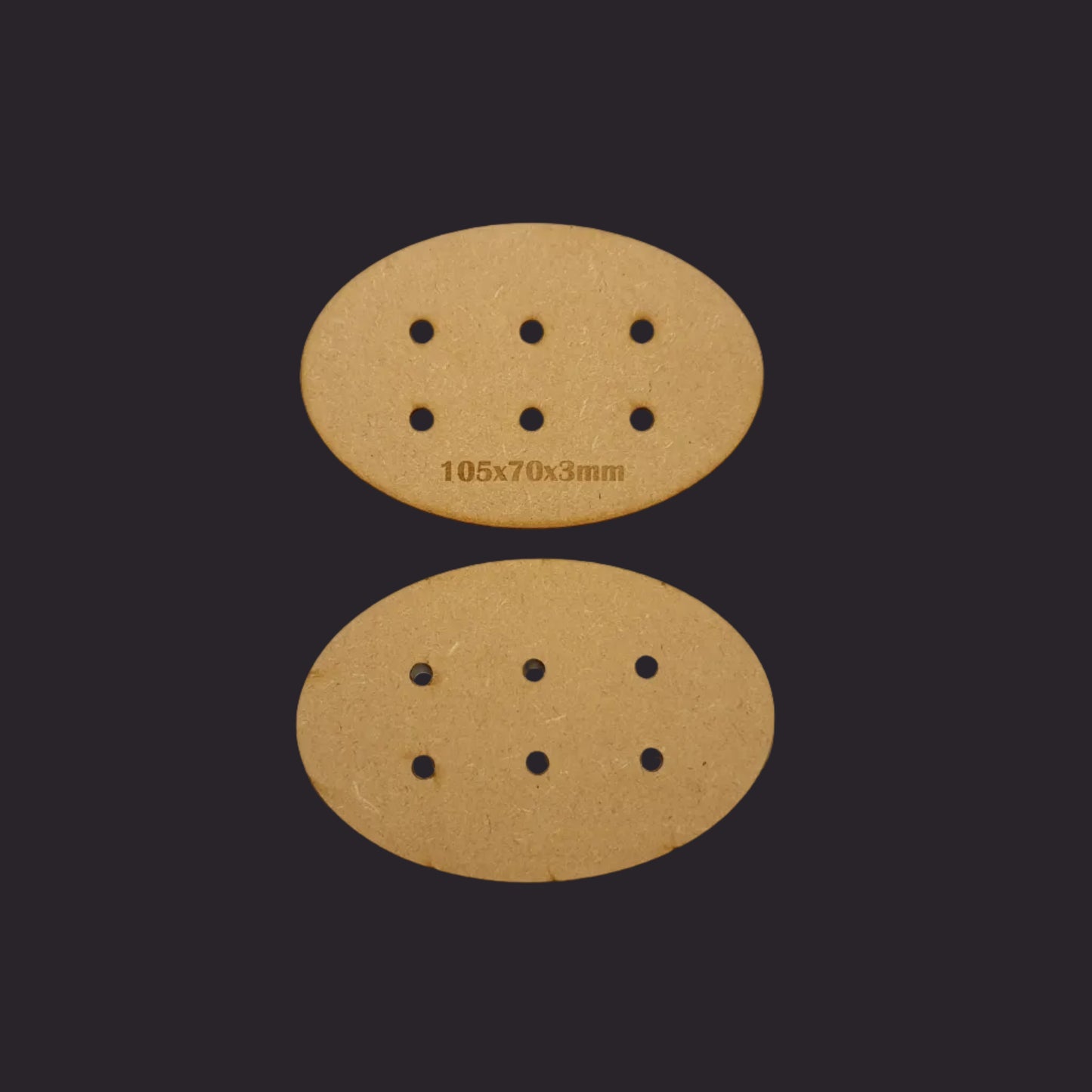 105x70mm Oval MDF Base x5