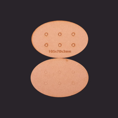 105x70mm Oval MDF Base x3