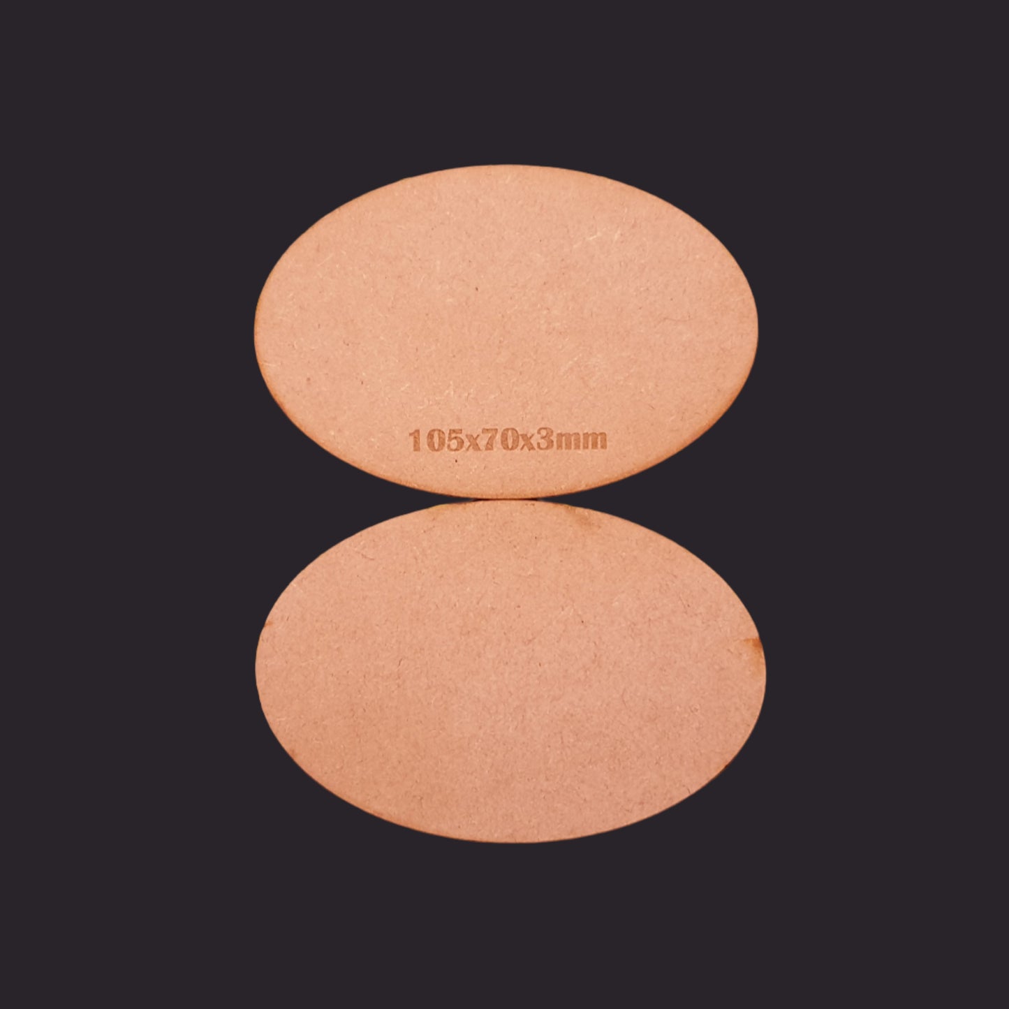 105x70mm Oval MDF Base x3