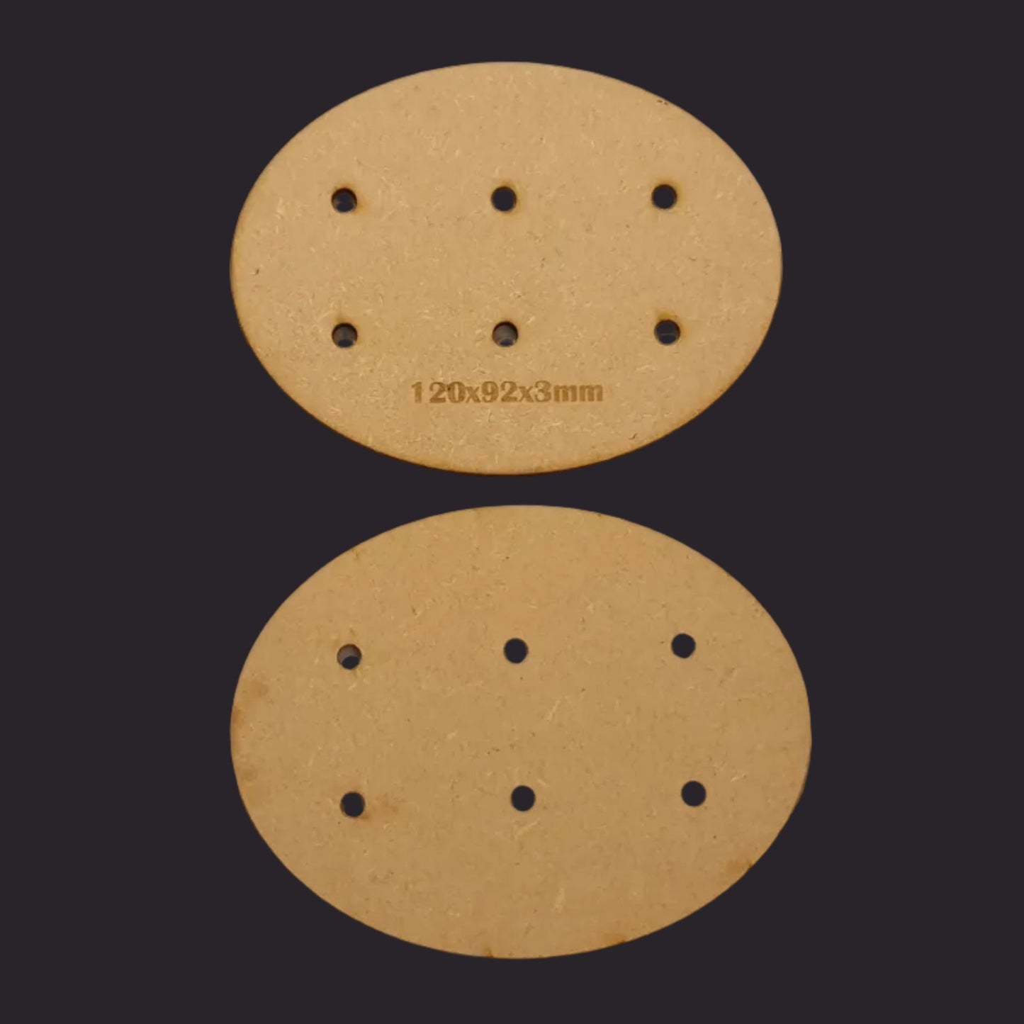 120x92mm Oval MDF Base x5