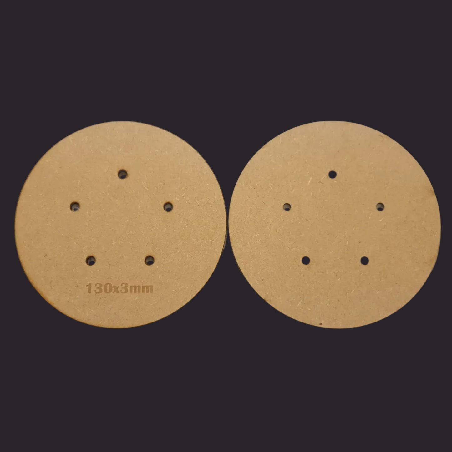 130mm Round MDF Base x5