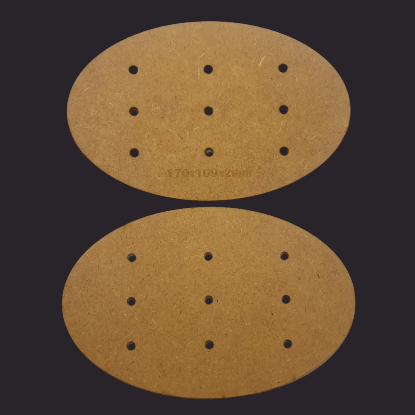 170x109mm Oval MDF Base x5