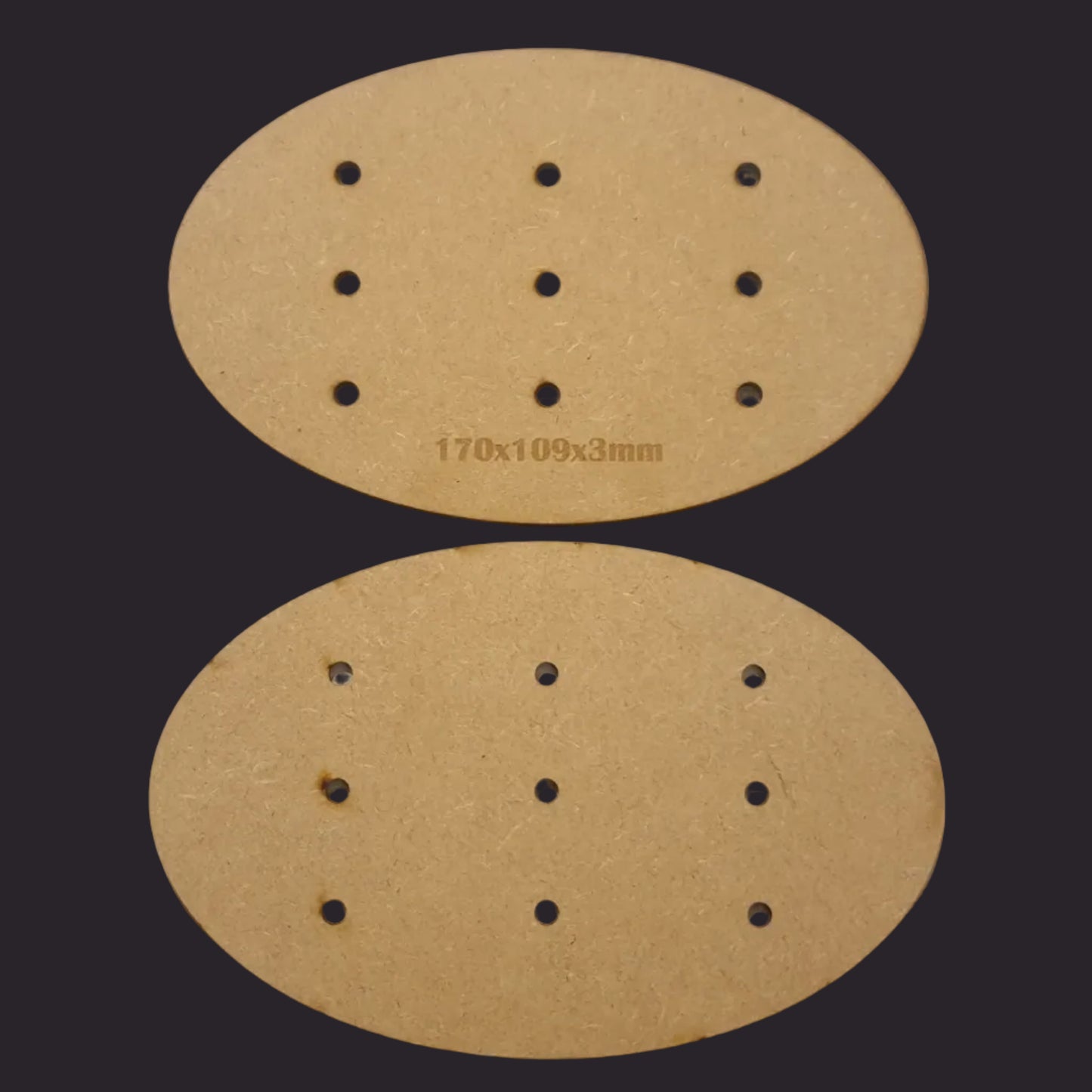 170x109mm Oval MDF Base x5
