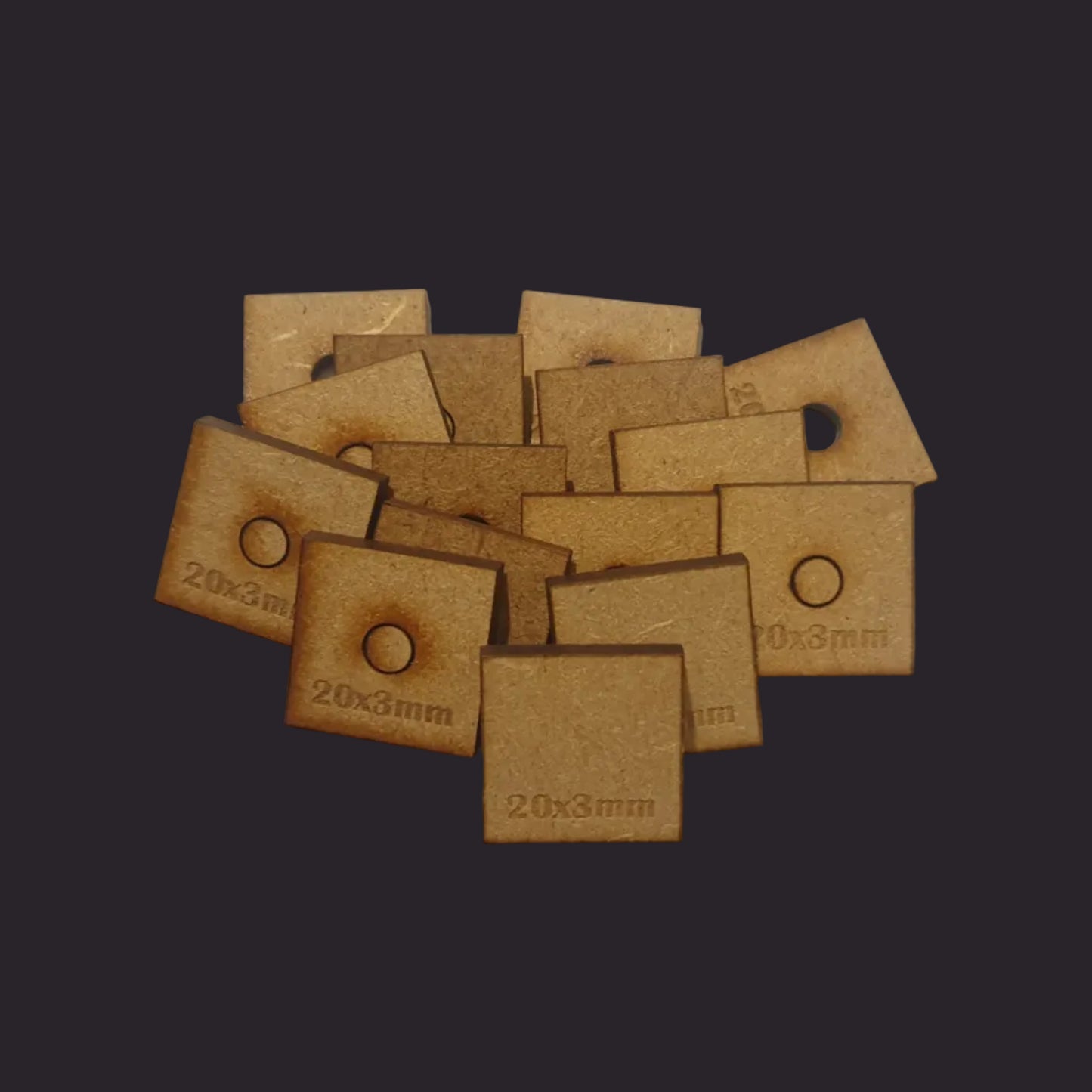 20mm Square MDF Base x60