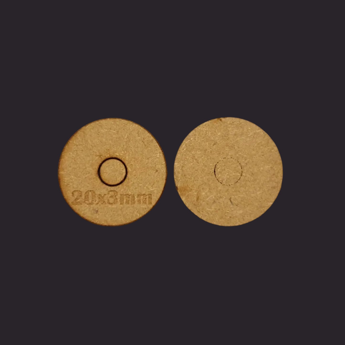 20mm Round MDF Base x60