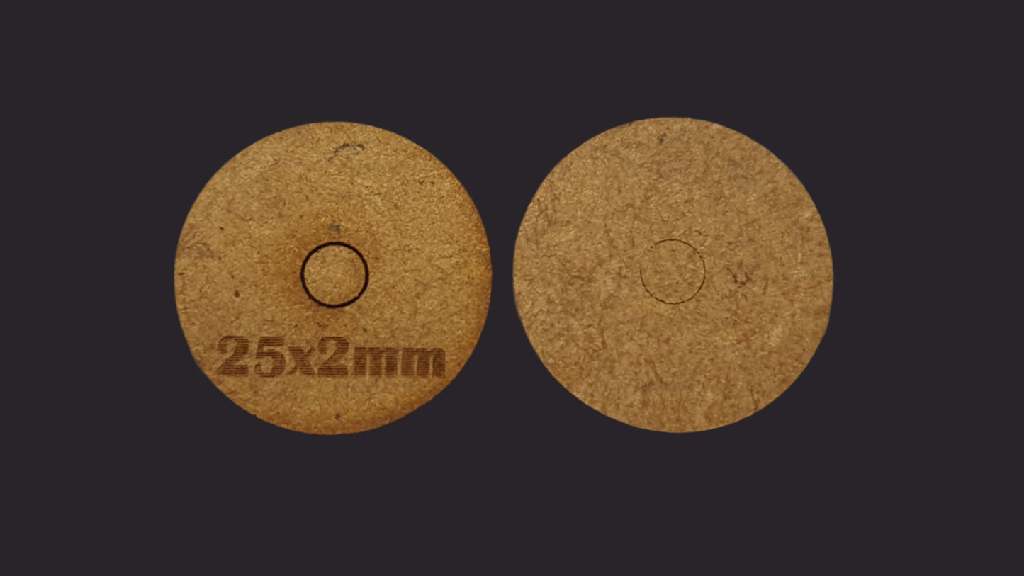 25mm Round MDF Base x20