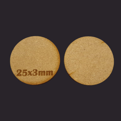 25mm Round MDF Base x20