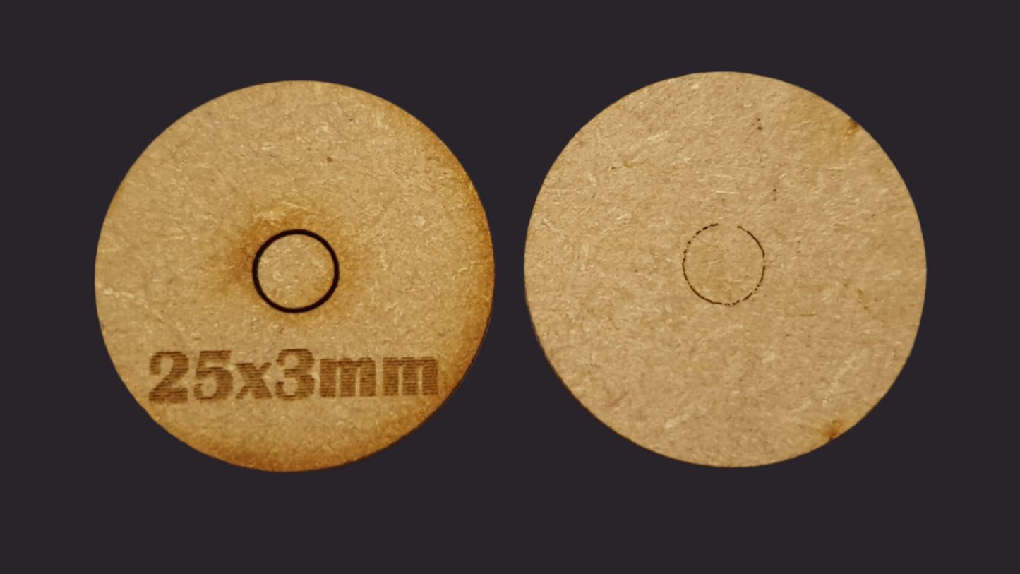 25mm Round MDF Base x20