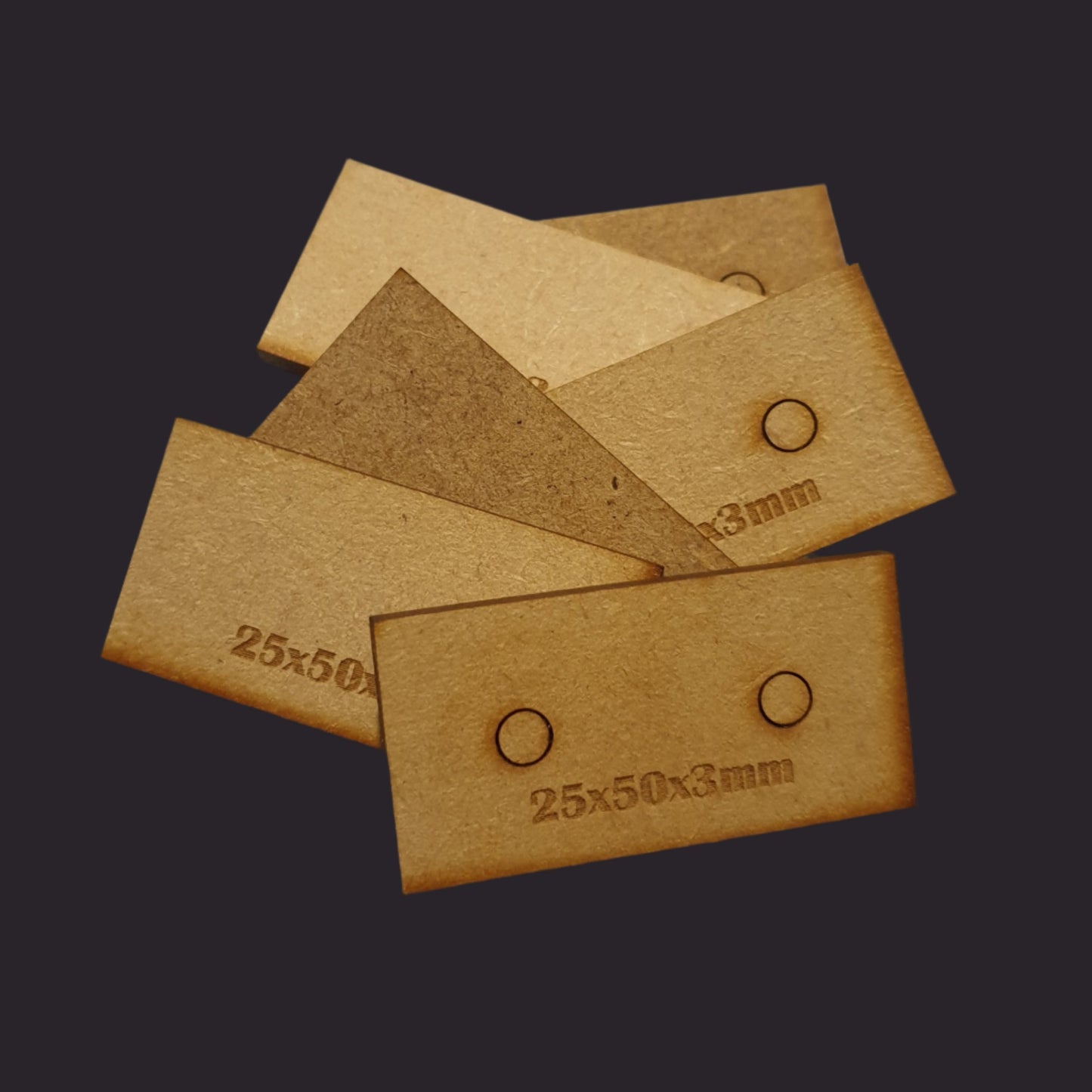 25x50mm Rectangle MDF Base x10