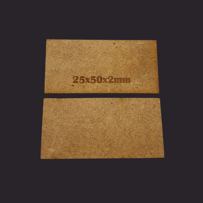 25x50mm Rectangle MDF Base x10