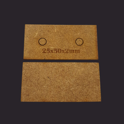 25x50mm Rectangle MDF Base x10