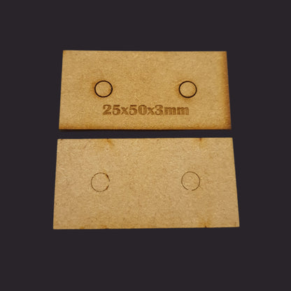 25x50mm Rectangle MDF Base x10