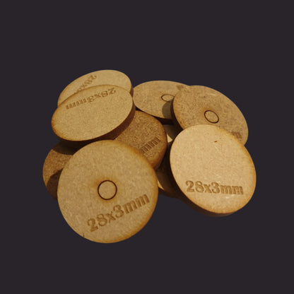 28mm Round MDF Base x20