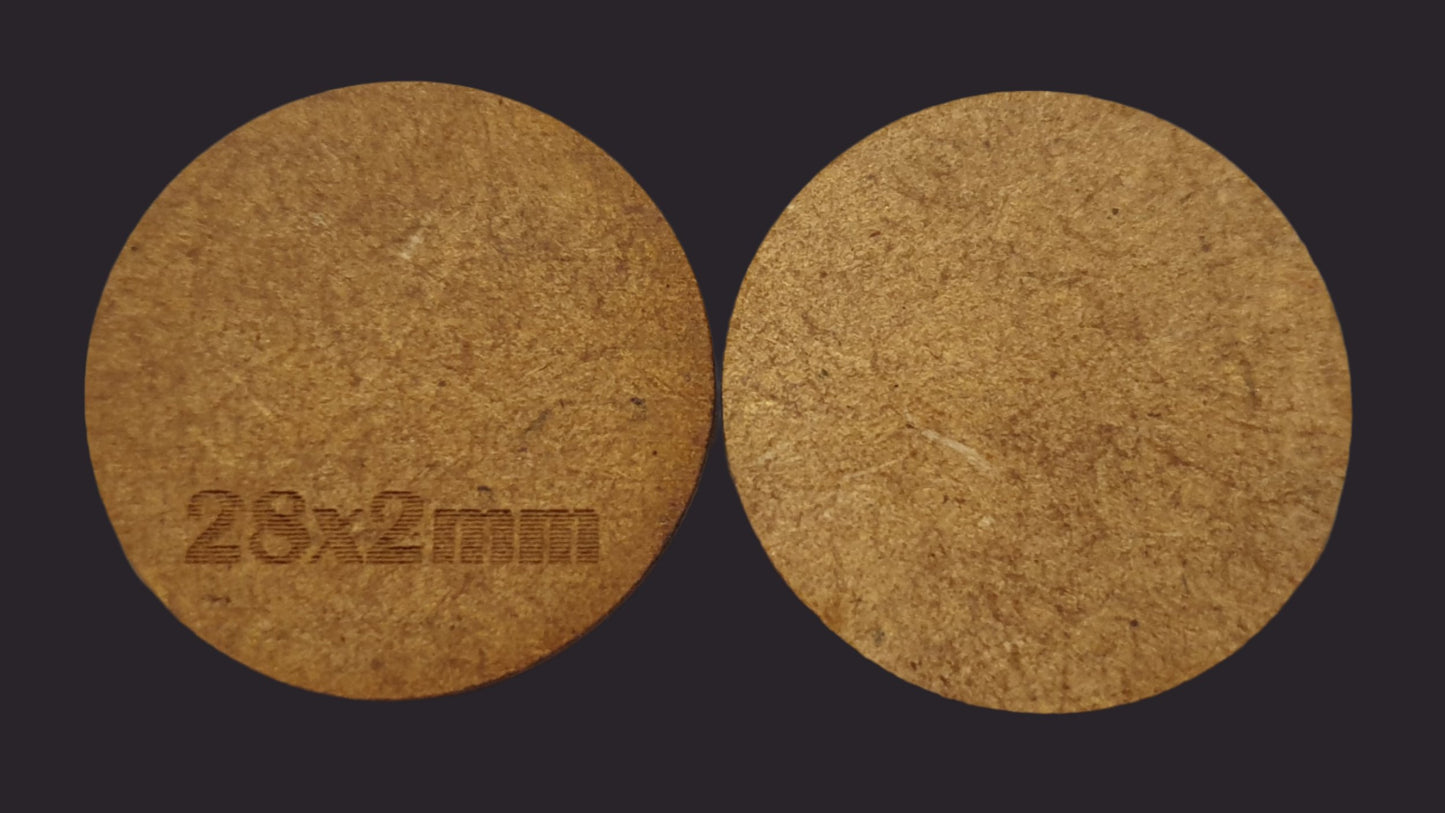 28mm Round MDF Base x20