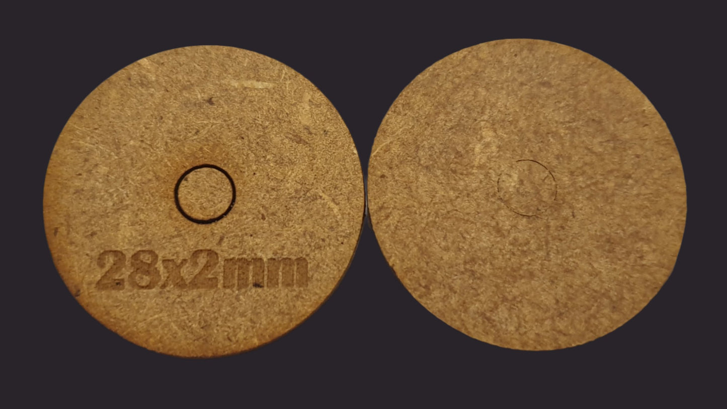 28mm Round MDF Base x20