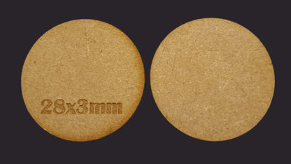 28mm Round MDF Base x20