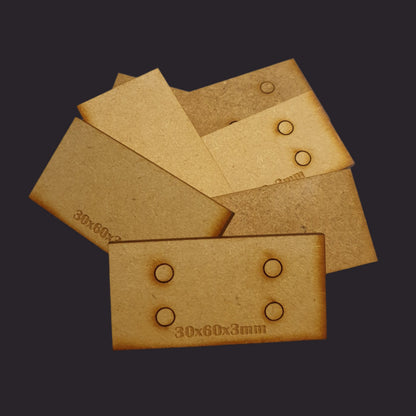 30x60mm Rectangle Base x10