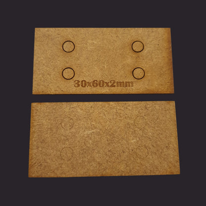30x60mm Rectangle Base x10