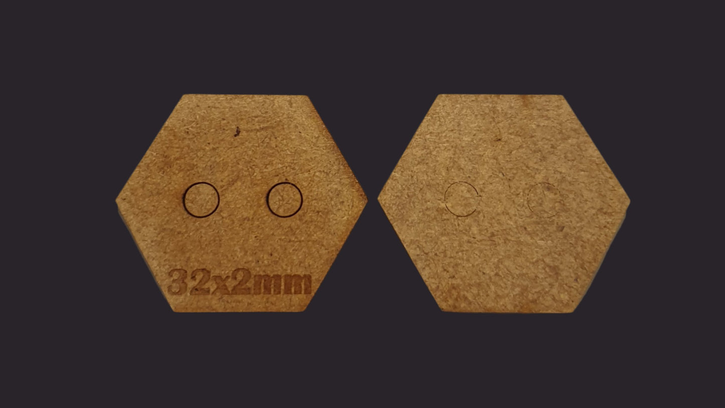 32mm Hex MDF Base x20