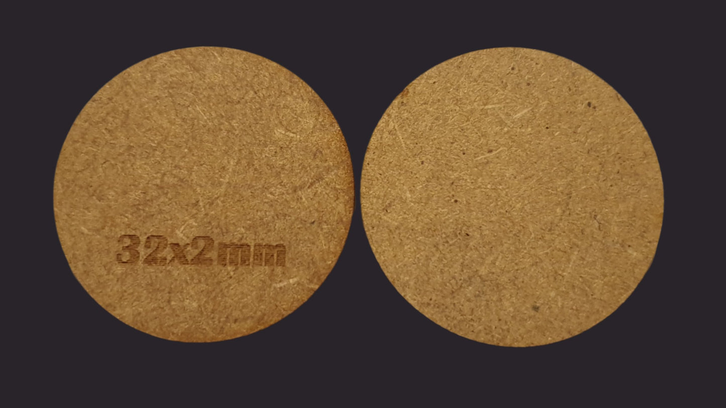 32mm Round MDF Base x20