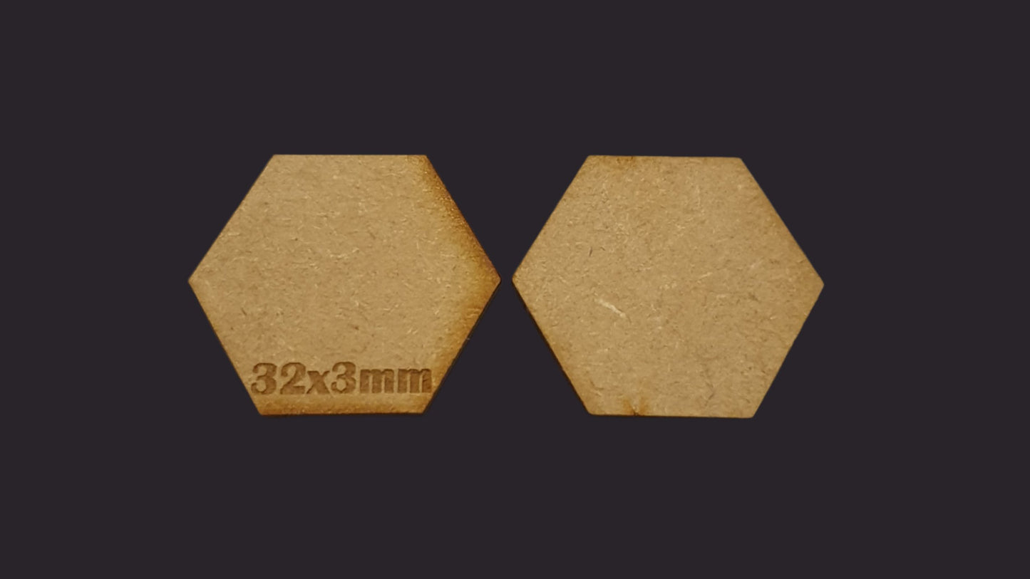 32mm Hex MDF Base x20