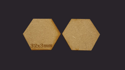 32mm Hex MDF Base x20