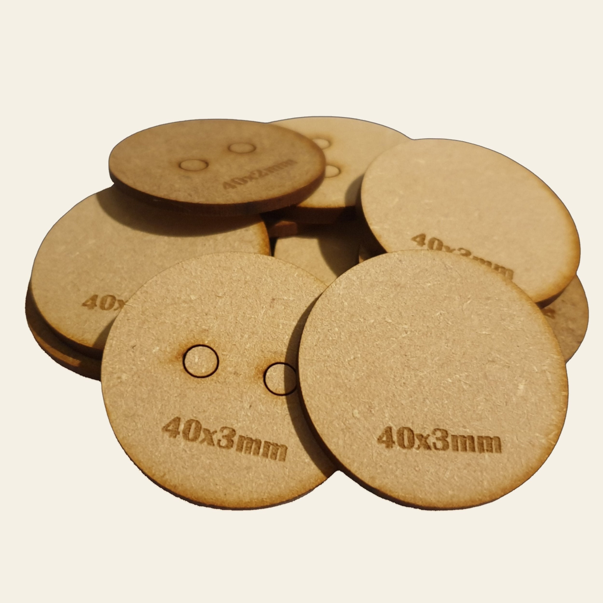 40mm Round MDF Base x20 – Racks & Ruins