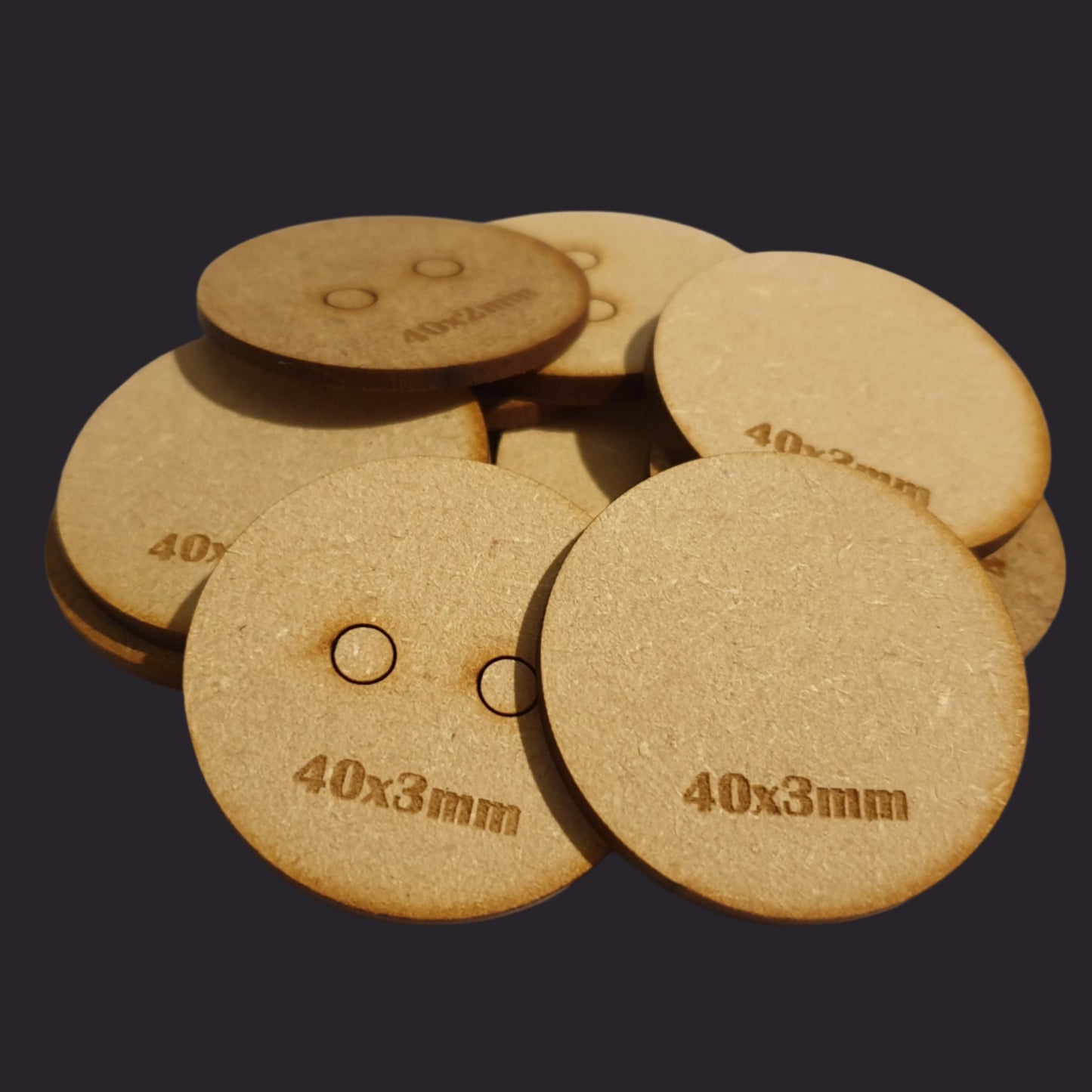 40mm Round MDF Base x10
