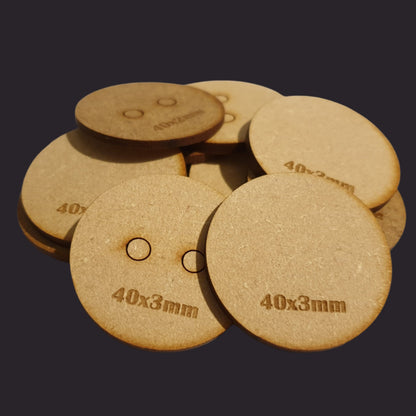 40mm Round MDF Base x10